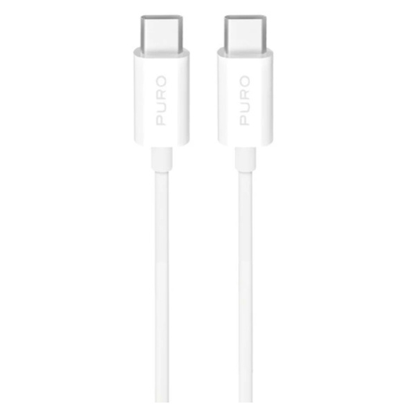 Puro USB-C - USB-C 25W Kabel 3m TPE - Vit Vit