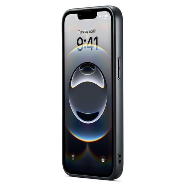 DG.MING Mobilskal till iPhone 16e PU Läder PC + TPU Hybrid Grön