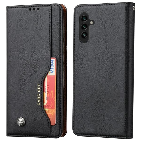 Mobilskal för Samsung Galaxy S26 Magnetiskt Konstläder Ställ - Svart