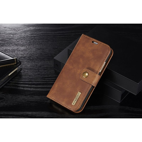 DG.MING iPhone X/XS Plånboksfodral Äkta läder - Chockresistent Brun