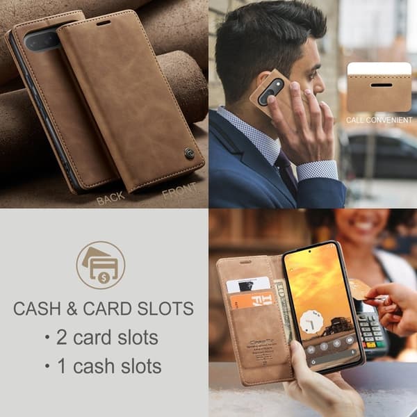 CASEME 013 Plånboksfodral för Google Pixel 10 Pro/10/9 Pro/9 - Brun
