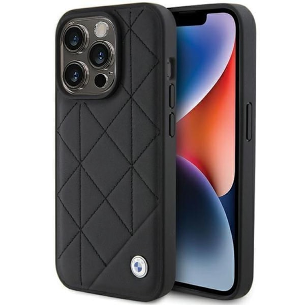 BMW iPhone 15 Pro Max Mobilskal Läder Quilted - Svart Svart