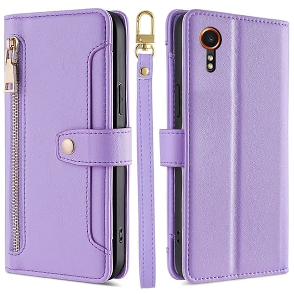 Galaxy Xcover 7 Konstläder Plånboksfodral Shockproof - Lila Lila