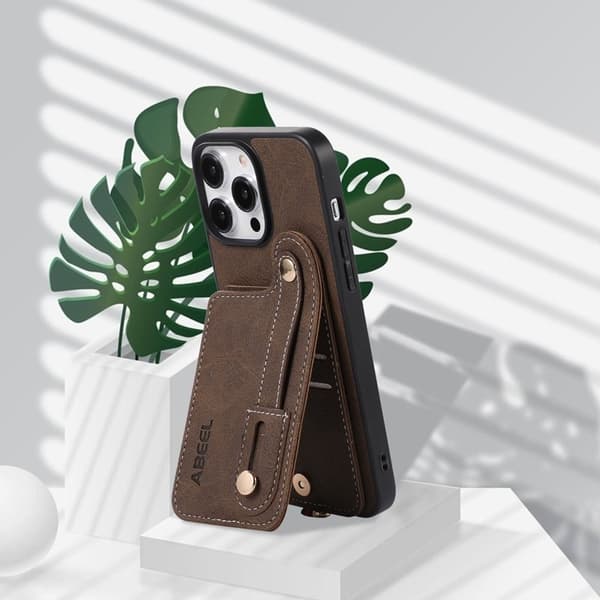 ABEEL Style 03 Mobilskal för iPhone 15 Pro Max Khaki med Kickstand