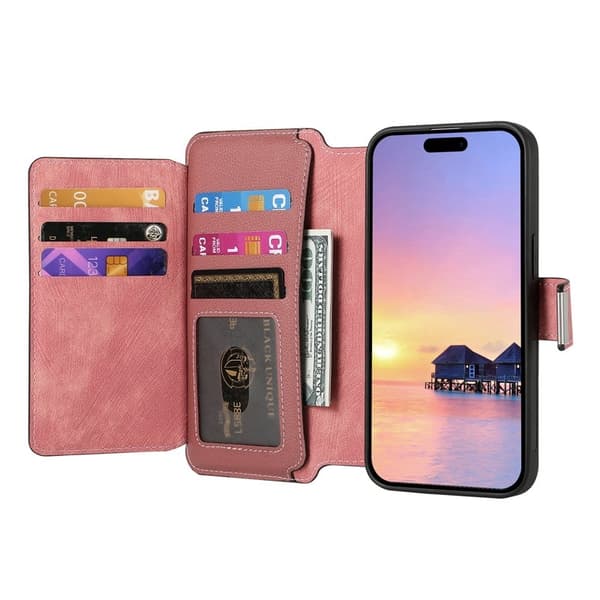 CASENEO MW-02 iPhone 17 Pro Plånboksfodral Konstläder - Rosa Rosa