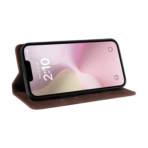 BETOPNICE 003 iPhone 16e Plånboksfodral Konstläder - Brun