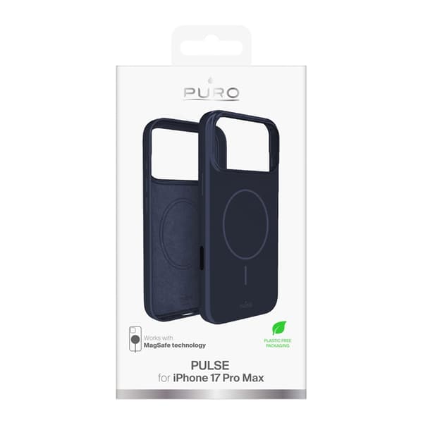 Puro Telefontaske til iPhone 17 Pro Max Magsafe Polycarbonat Pulse - Blå Blå