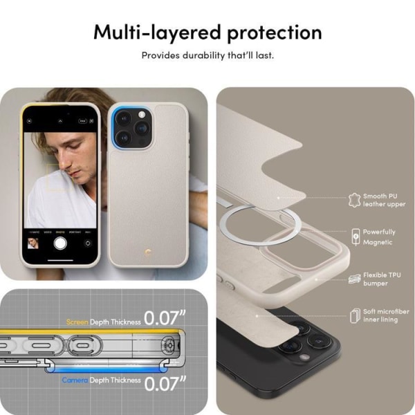 Spigen iPhone 15 Pro Max Mobilskal Magsafe Cyrill Kajuk - Cream