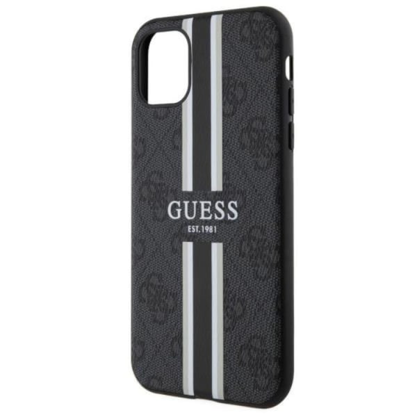 Guess iPhone 11/XR Mobilskal MagSafe 4G Printed Stripes - Sort