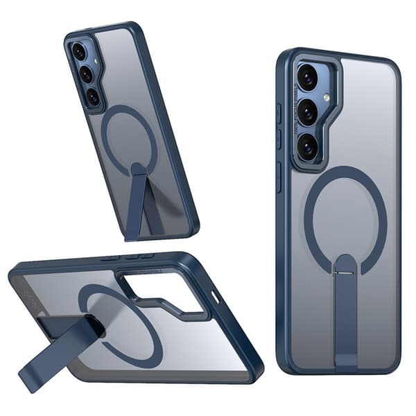 Mobilskal till Galaxy S25 Plus/S24 Plus MagSafe Kickstativ Acrylic Blå