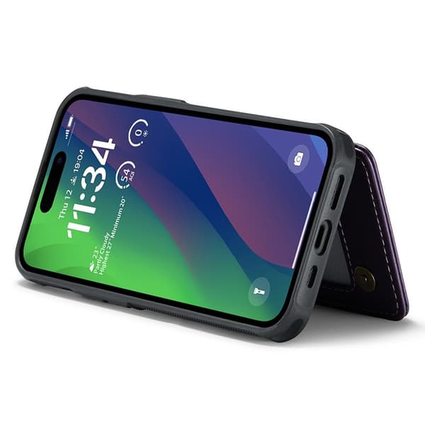 CASEME C22 Mobilskal till iPhone 15 Plus Läder med RFID - Lila