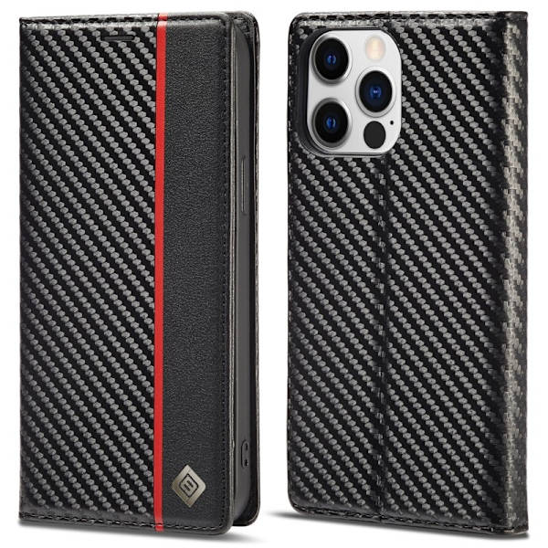 LC.IMEEKE iPhone 15 Pro Plånboksfodral i Konstläder - Vertikal Rand