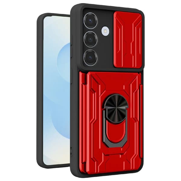Mobilskal för Samsung Galaxy S26 Plus PC + TPU Kickstand - Röd