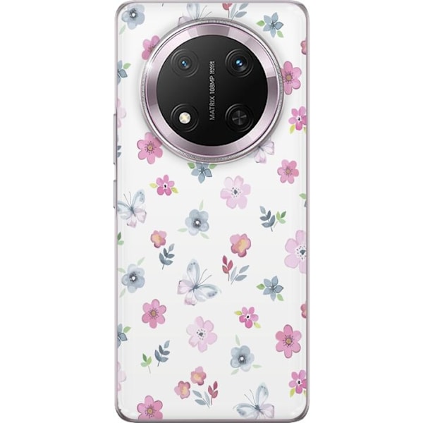 Telefontaske til Honor Magic7 Lite med blomster og sommerfugle