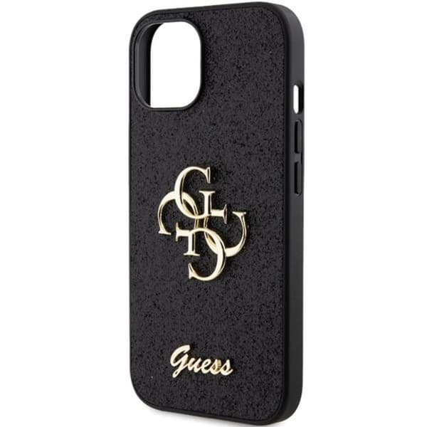 Guess Mobilskal till iPhone 15 Glitter Script Big - Svart Svart