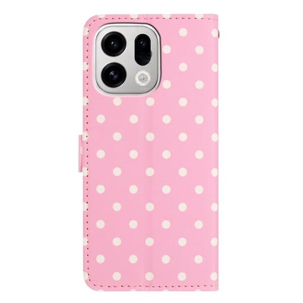 Oppo Find X9 Pro 5G Plånboksfodral Konstläder Polka Dot - Rosa