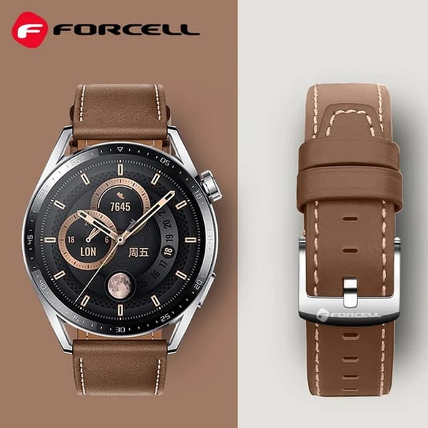 Forcell Galaxy Watch 20mm Armbånd Øko Læder - Brun Brun