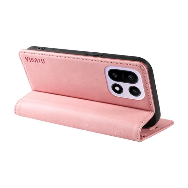 YIKATU OnePlus 15 5G Konstläder Plånboksfodral Skin-Touch Rosa