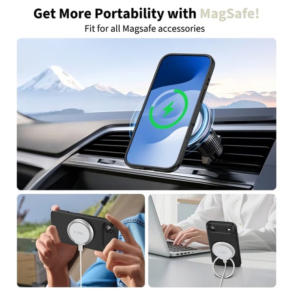 Tech-Protect iPhone Air Magsafe Silikone Telefontaske - Sort Svart