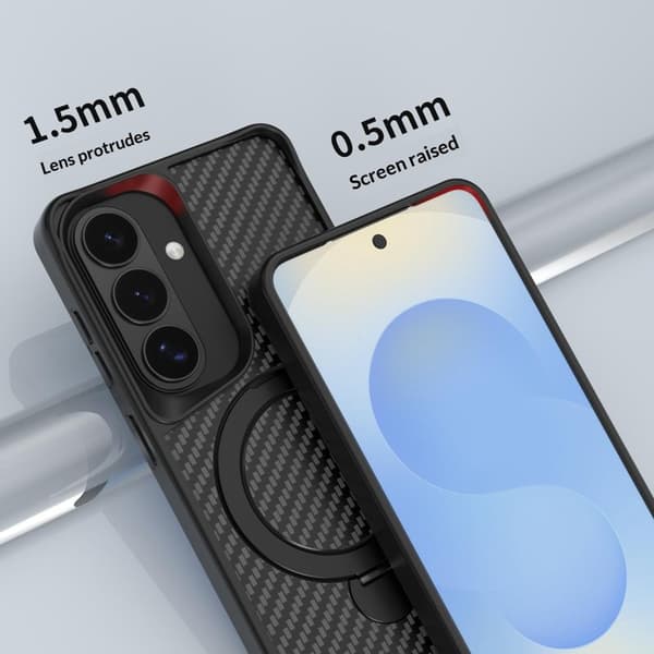 Mobilskal för Samsung Galaxy S26 Magnetiskt Kickstand TPU + PC - Brun