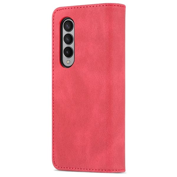AZNS Samsung Galaxy Z Fold3 Plånboksfodral Konstläder - Röd