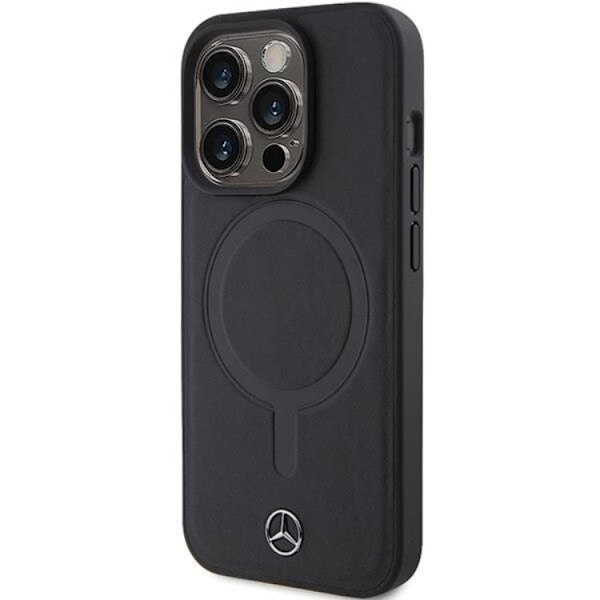 Mercedes iPhone 15 Pro Mobilskal Magsafe Smooth Läder - Svart Svart