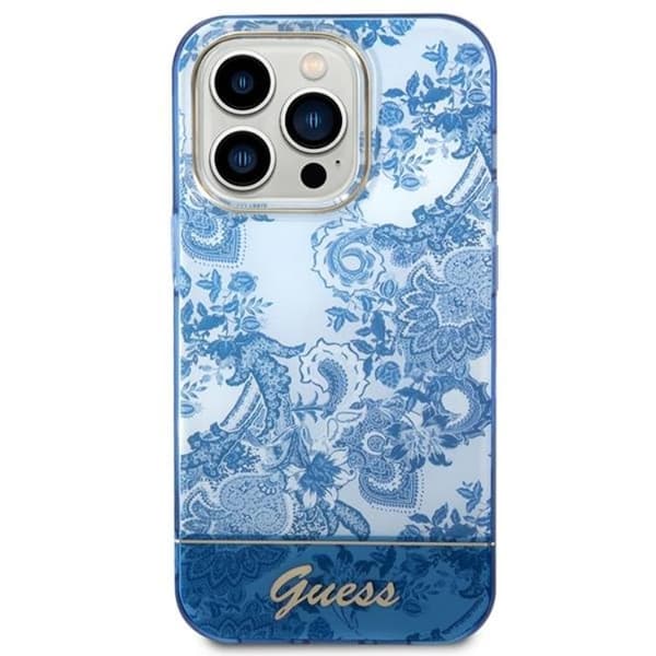 GUESS iPhone 14 Pro Max Skal Porcelain Collection - Blå Blå