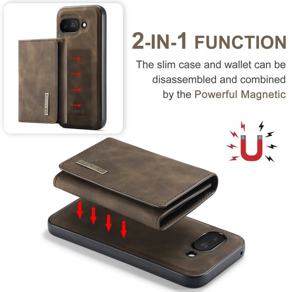DG.MING M1 Series Mobilskal till Google Pixel 9a Kickstand PU - Brun