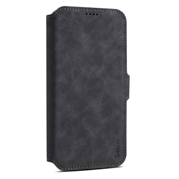 DENIOR B06 iPhone 16 Pro Max Plånboksfodral Konstläder + TPU - Svart