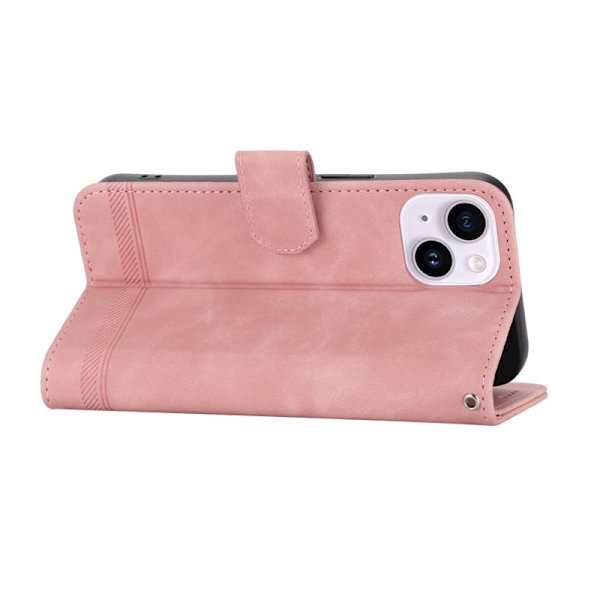 DIERFENG DF-03 iPhone 14 Plus Plånboksfodral Konstläder - Rosa