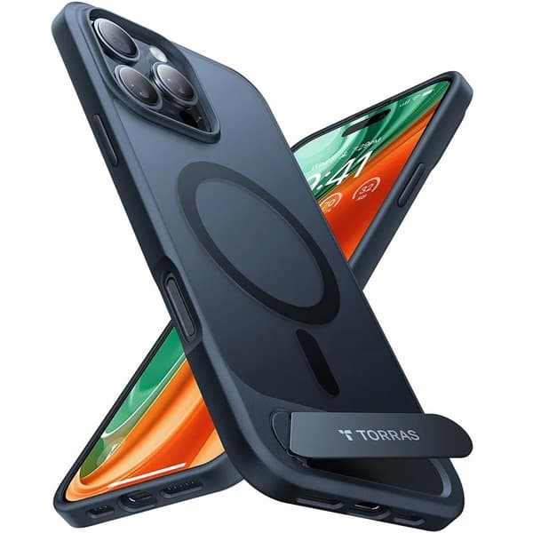 TORRAS Mobilskal till iPhone 15 Pro Max Magsafe Kickstand - Svart