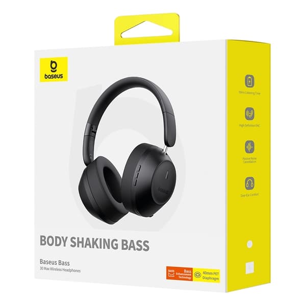 Baseus On-Ear Trådlösa Hörlurar Bluetooth 5.3 - Svart Black