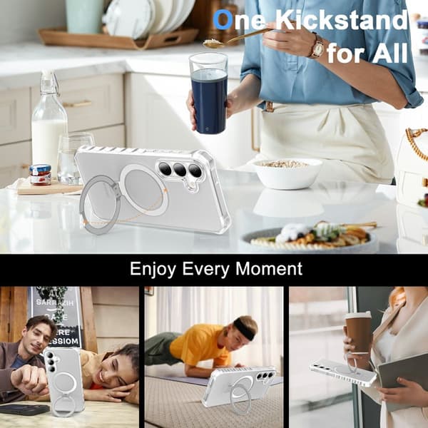 Mobilskal för Samsung Galaxy S26 Plus Magnetiskt Kickstand - Grå