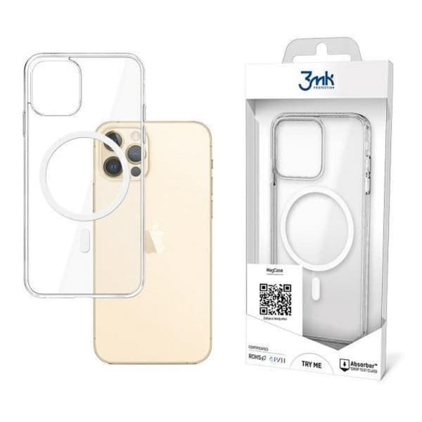 3MK MagSafe Kuori iPhone 12 Pro Max - Läpinäkyvä Transparent