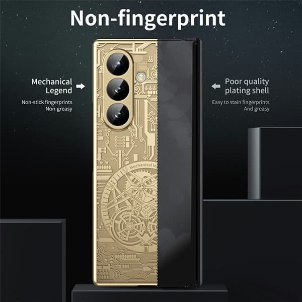 Mobilskal till Galaxy Z Fold 7 Mechanical Legend Electroplating - Guld Guld