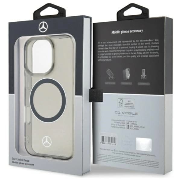 Mercedes telefontaske til iPhone 16 Pro Max Magsafe Trykt Logo - Sort Black