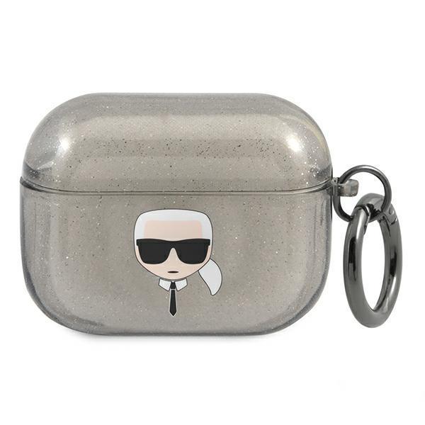 Karl Lagerfeld Glitter Karl`S Head Cover Airpods Pro - Sort Black