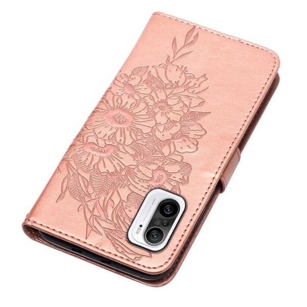 Butterfly Flower painettu lompakkokotelo Xiaomi 12 Pro - Pink G