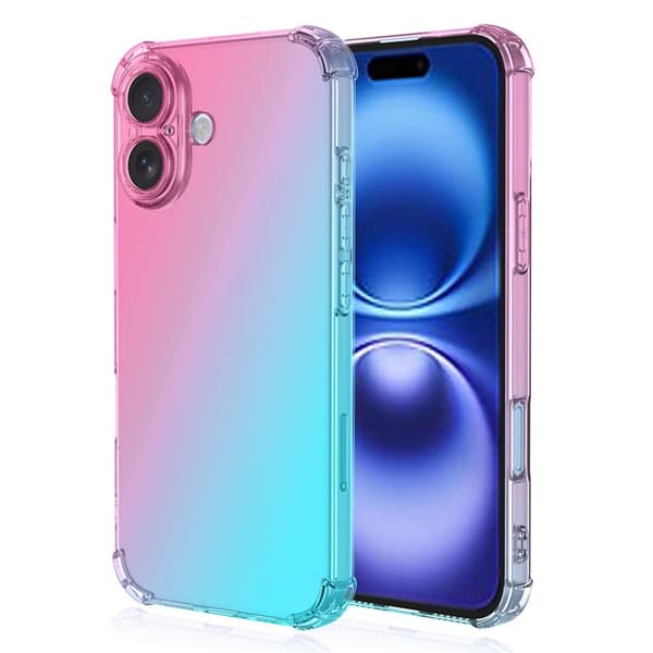 Mobilskal till iPhone 17 Gradient Color TPU Anti-Drop - Rosa/Grön Blå