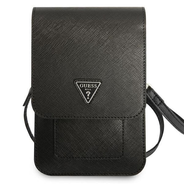 Guess Halsbandsfodral Saffiano Triangle - Svart Svart