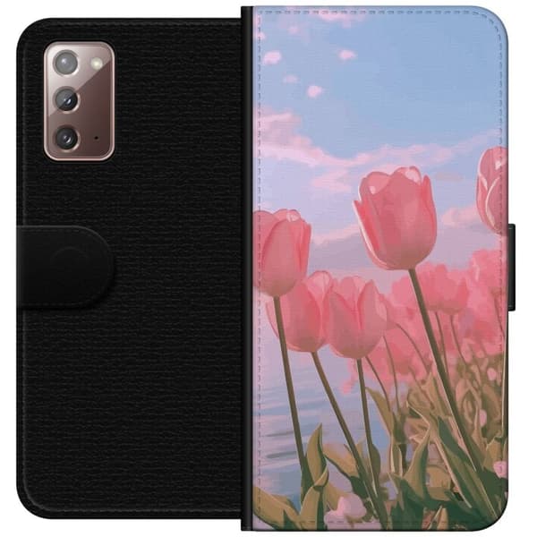 Plånboksfodral till Samsung Galaxy Note20 med Rosa Tulpaner