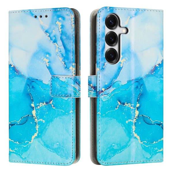 Plånboksfodral för Samsung Galaxy S26 Ställfunktion Konstläder - Blå/Grön