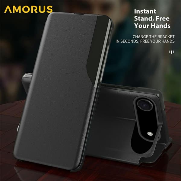 Amorus Mobilskal till iPhone Air Folio Flip Stativ PU-Läder - Lila Lila