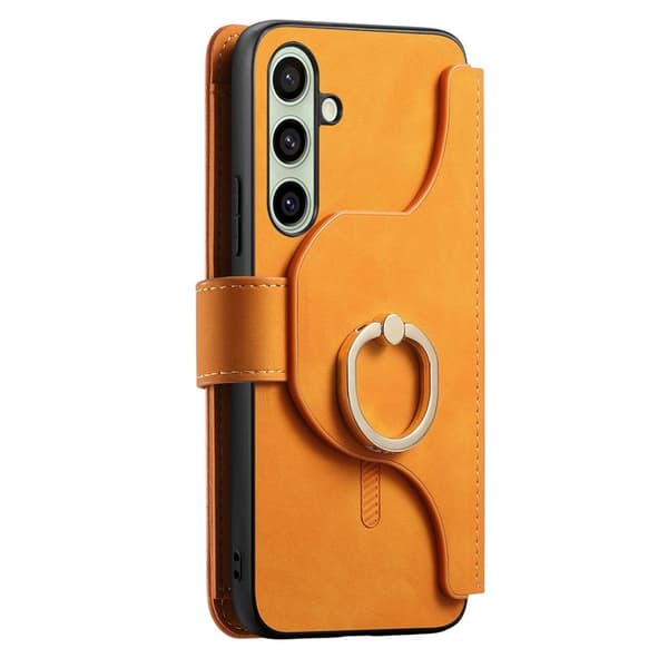 Samsung Galaxy A55 5G Plånboksfodral Konstläder Magnetiskt - Gul