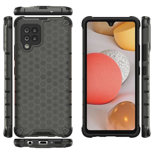 Honeycomb Armor Cover til Samsung Galaxy A42 5G - Sort Black