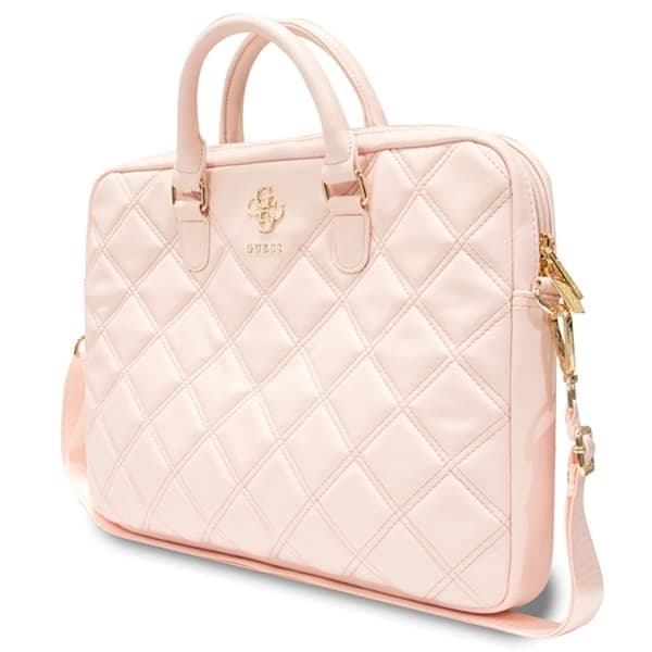 Guess Laptopväska 16" Quilted 4G - Rosa Rosa