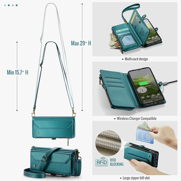 CASEME Google Pixel 10/10 Pro Plånboksfodral RFID Zipper Grön