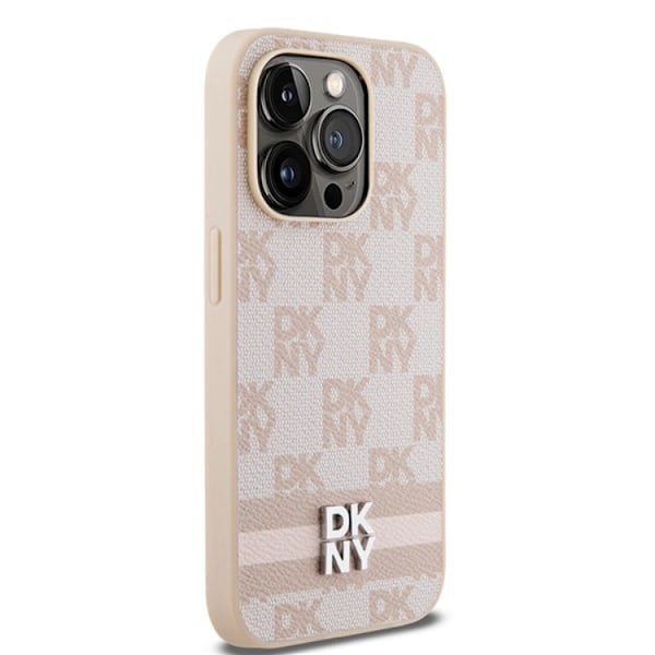 DKNY iPhone 15 Pro Mobilskal Läder Checkered Mono Pattern