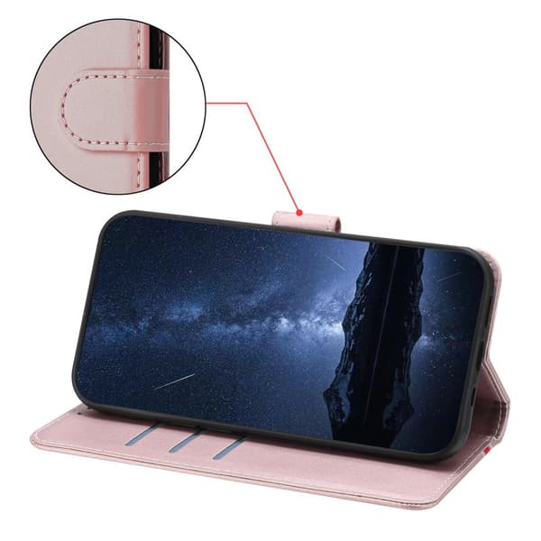 Plånboksfodral för Samsung Galaxy S26 Plus Magnetiskt Konstläder - Roséguld