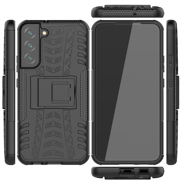 Tire Texture Kickstand Skal Galaxy S22 Plus 5G - Svart Svart